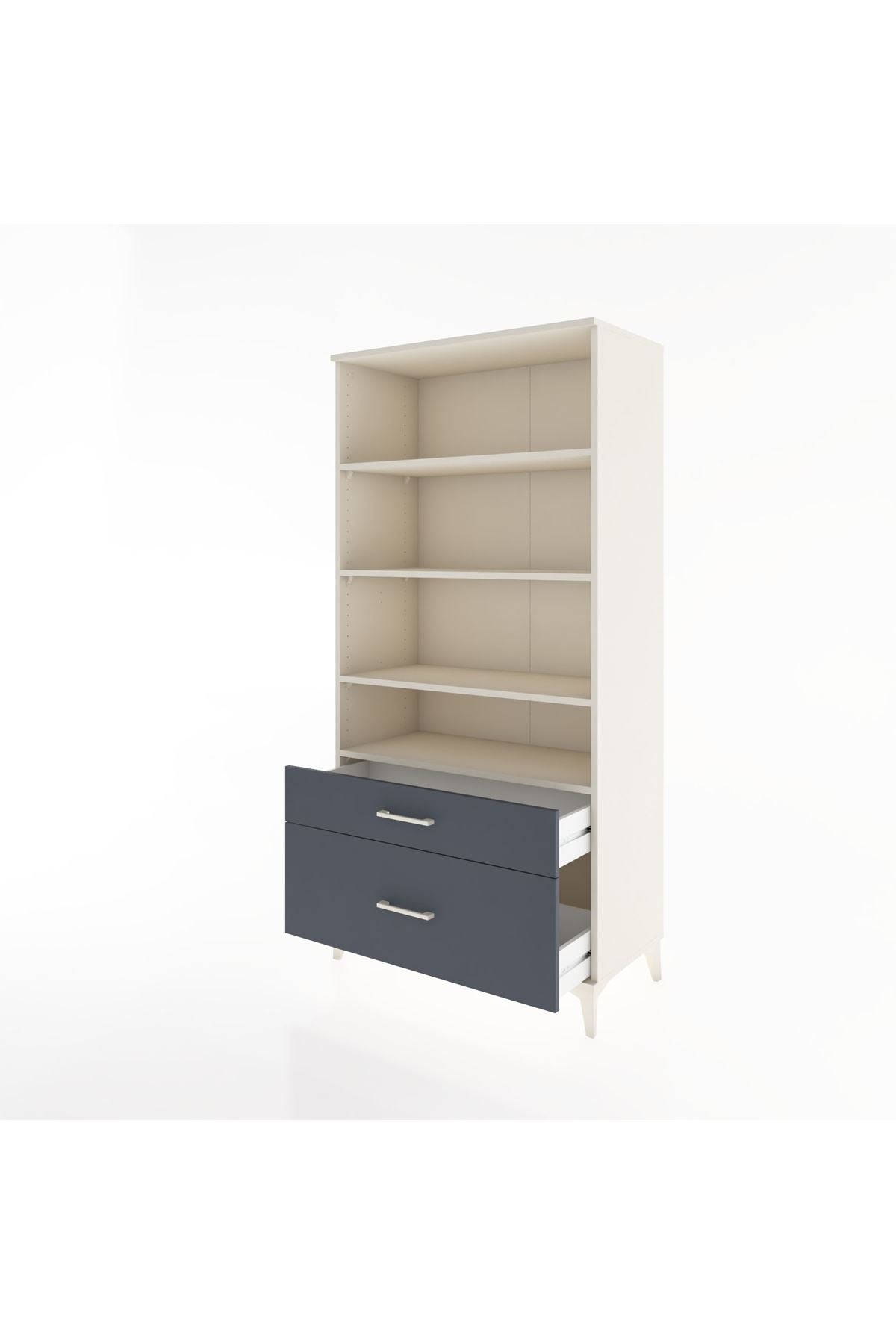 Hyperion Dolap 4 Raflı 2 Çekmeceli 88x44x182 - S57M043V2B