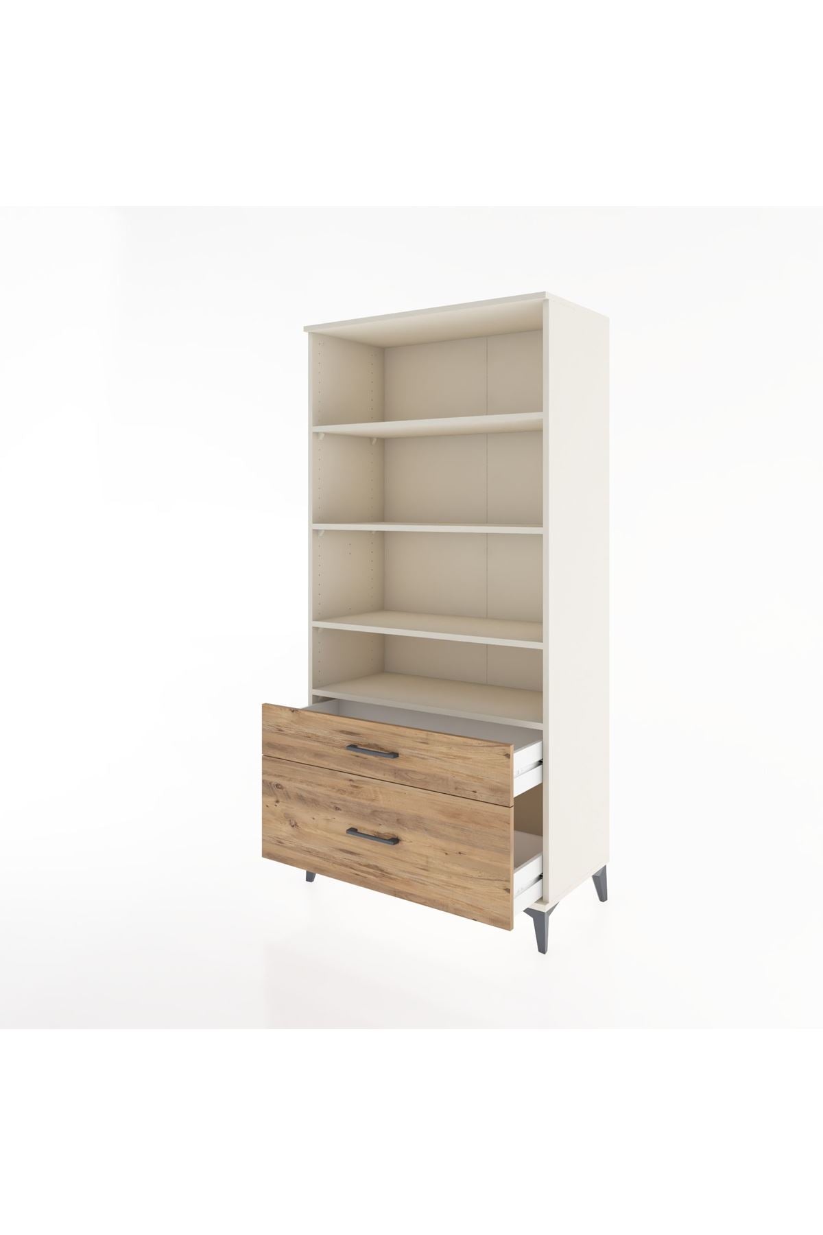 Hyperion Dolap 4 Raflı 2 Çekmeceli 88x44x182 - S57M043V3B