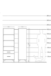 Hyperion Dolap 4 Raflı 2 Çekmeceli 88x44x182 - S57M043V4B