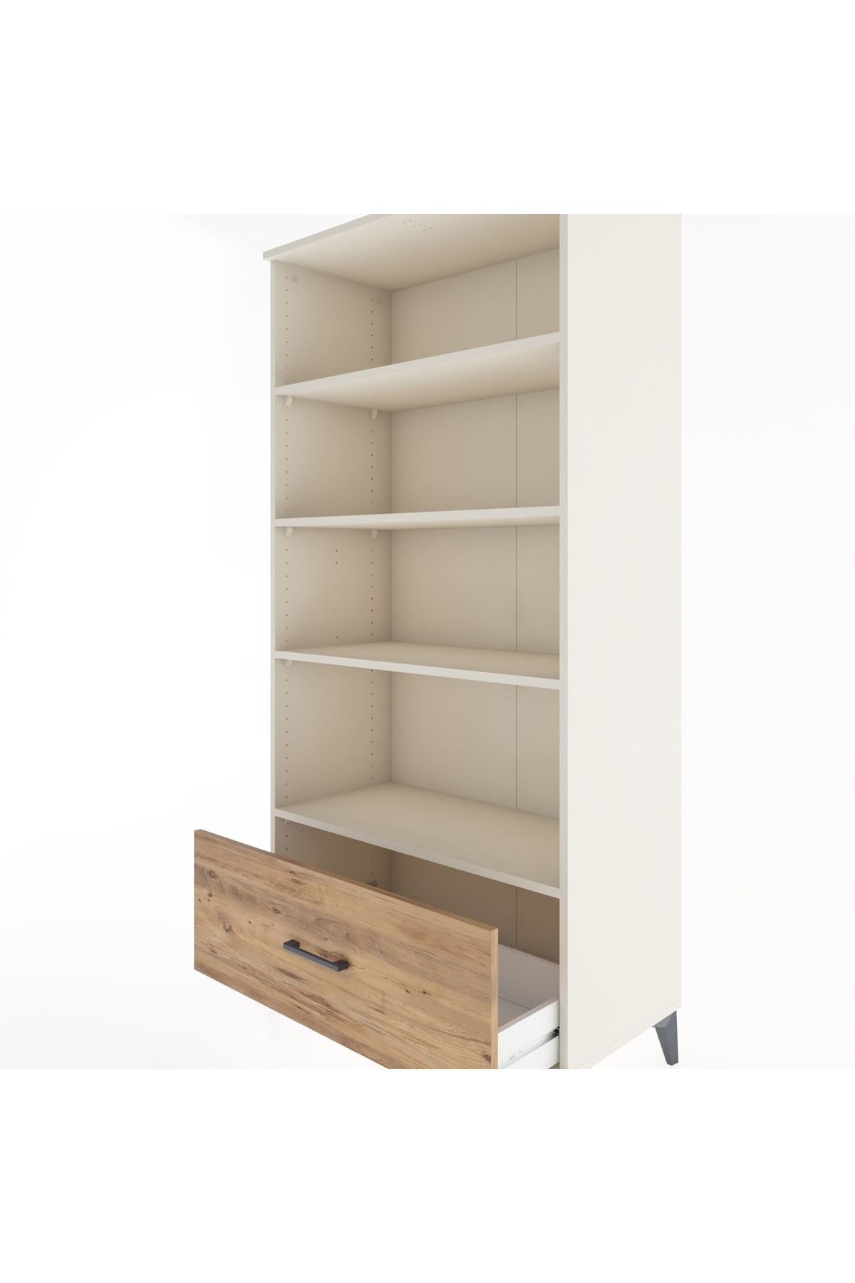 Hyperion Dolap 4 Raflı Tek Çekmeceli 88x44x182 Aytaşı-Çam