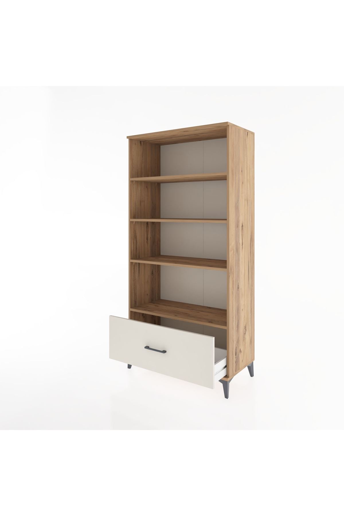 Hyperion Dolap 4 Raflı Tek Çekmeceli 88x44x182 Çam-Aytaşı