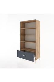 Hyperion Dolap 4 Raflı Tek Çekmeceli 88x44x182 Çam-Antrasit