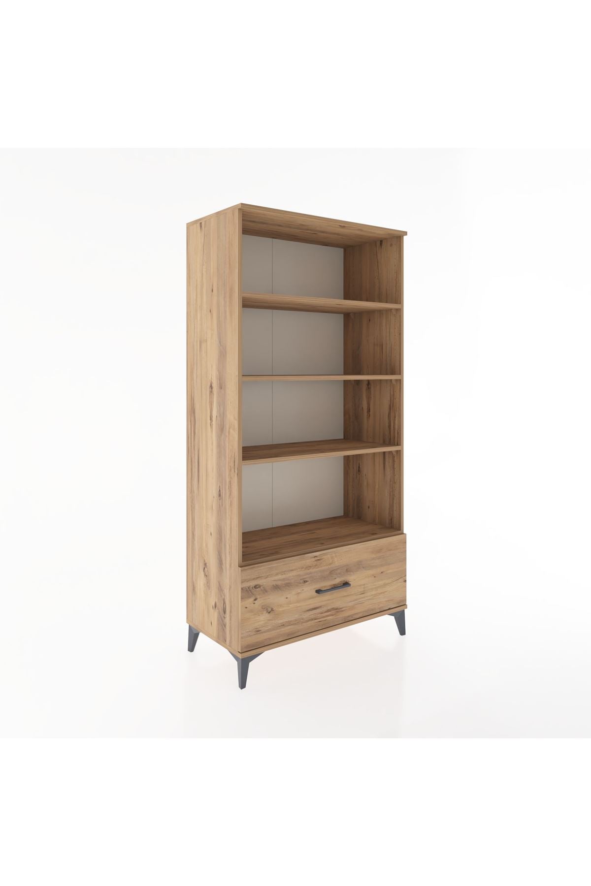 Hyperion Dolap 4 Raflı Tek Çekmeceli 88x44x182 Çam-Çam