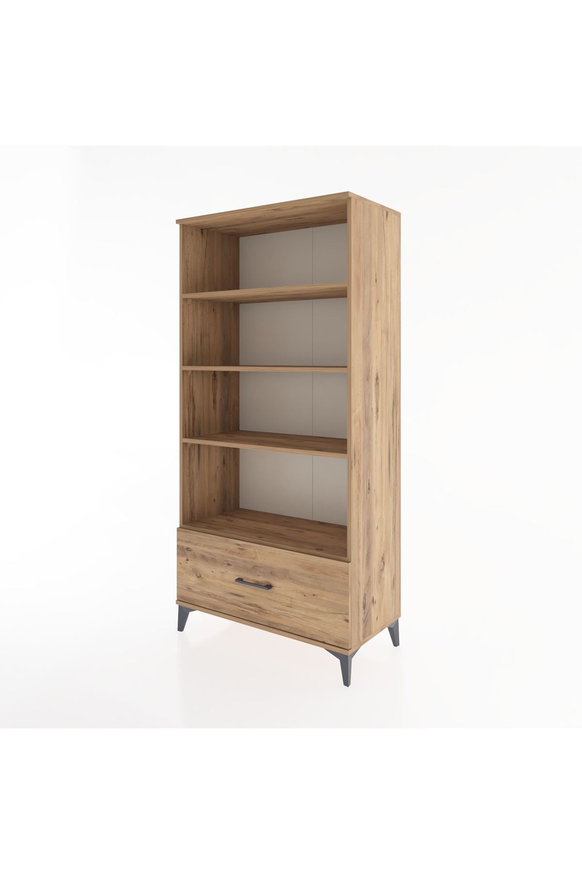 Hyperion Dolap 4 Raflı Tek Çekmeceli 88x44x182 Çam-Çam