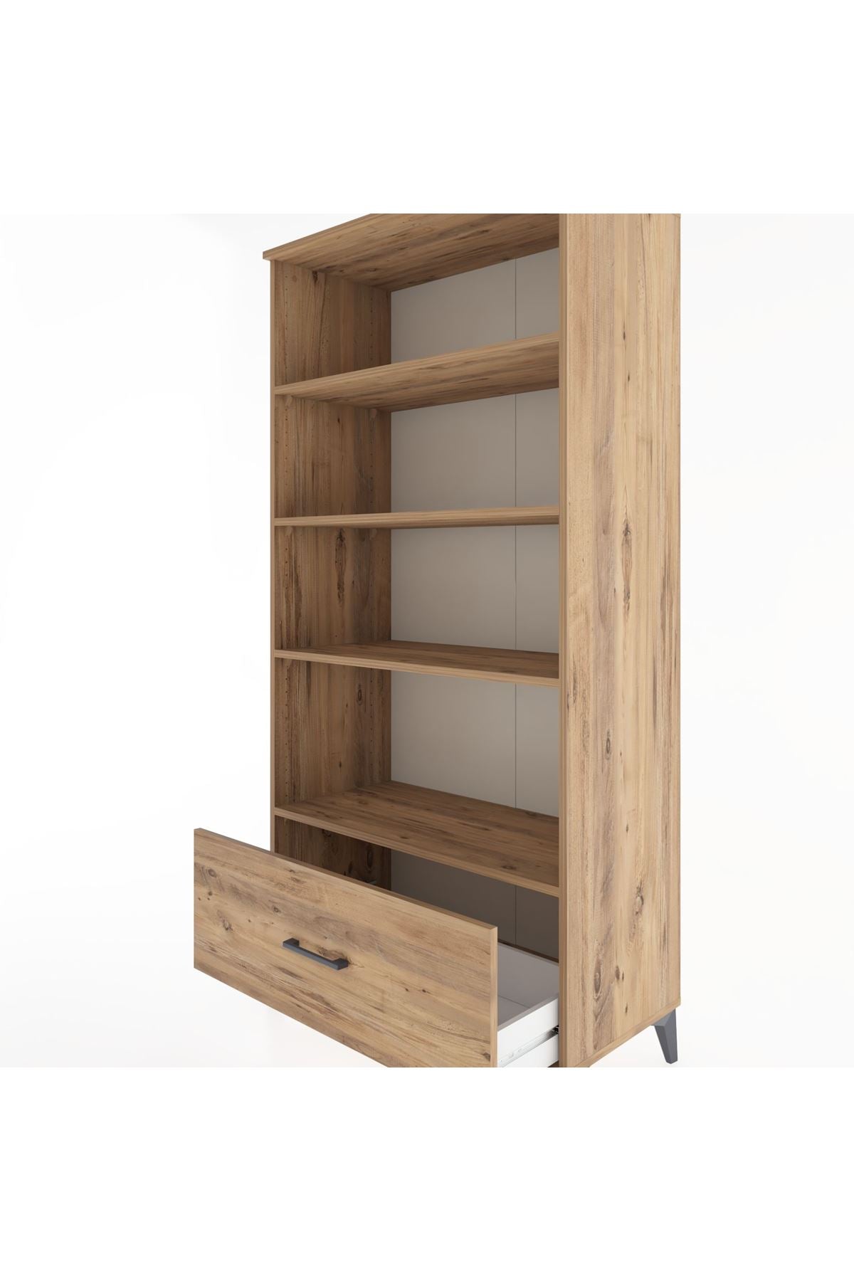 Hyperion Dolap 4 Raflı Tek Çekmeceli 88x44x182 Çam-Çam