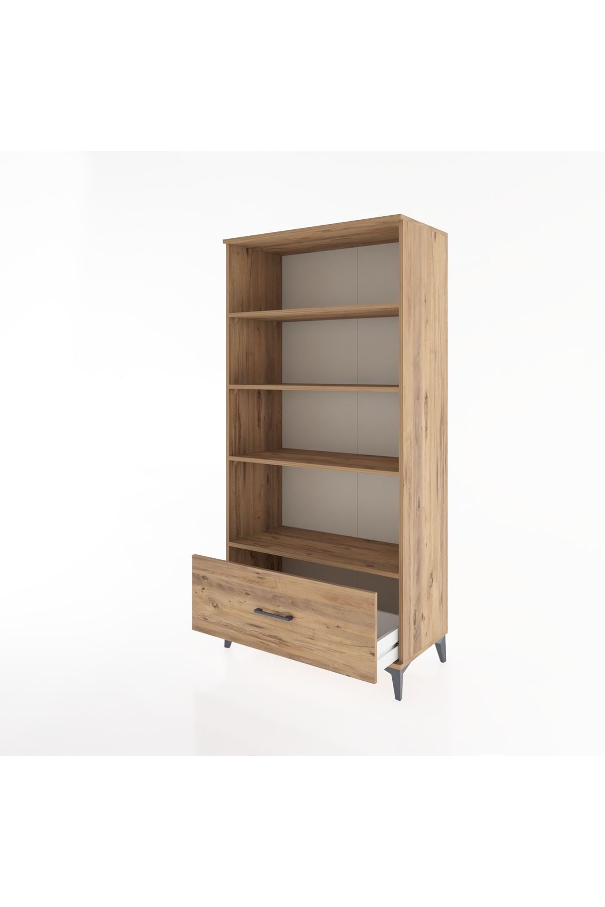 Hyperion Dolap 4 Raflı Tek Çekmeceli 88x44x182 Çam-Çam