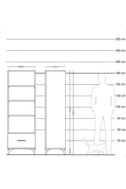 Hyperion Dolap 4 Raflı Tek Çekmeceli 88x44x182 Çam-Çam