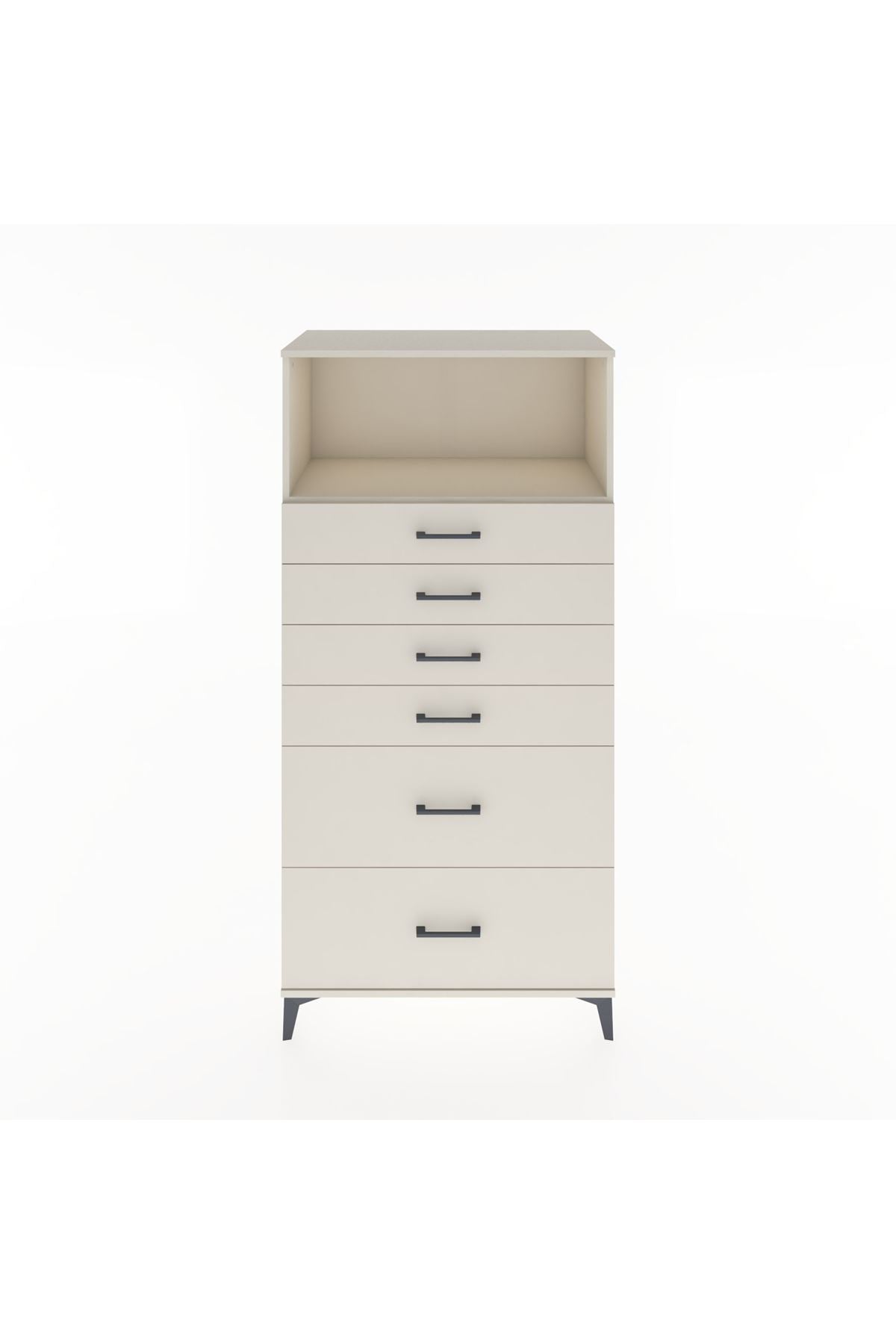 Hyperion Dolap Tek Raflı 6 Çekmeceli 88x44x182 - S57M045V1B