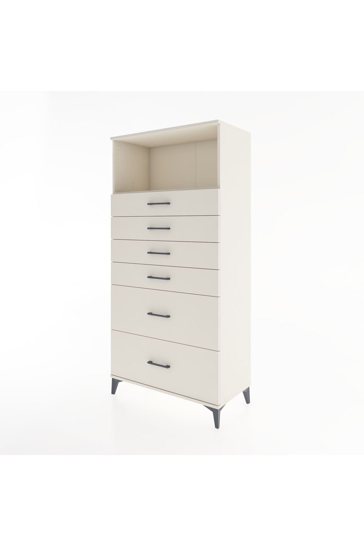 Hyperion Dolap Tek Raflı 6 Çekmeceli 88x44x182 - S57M045V1B