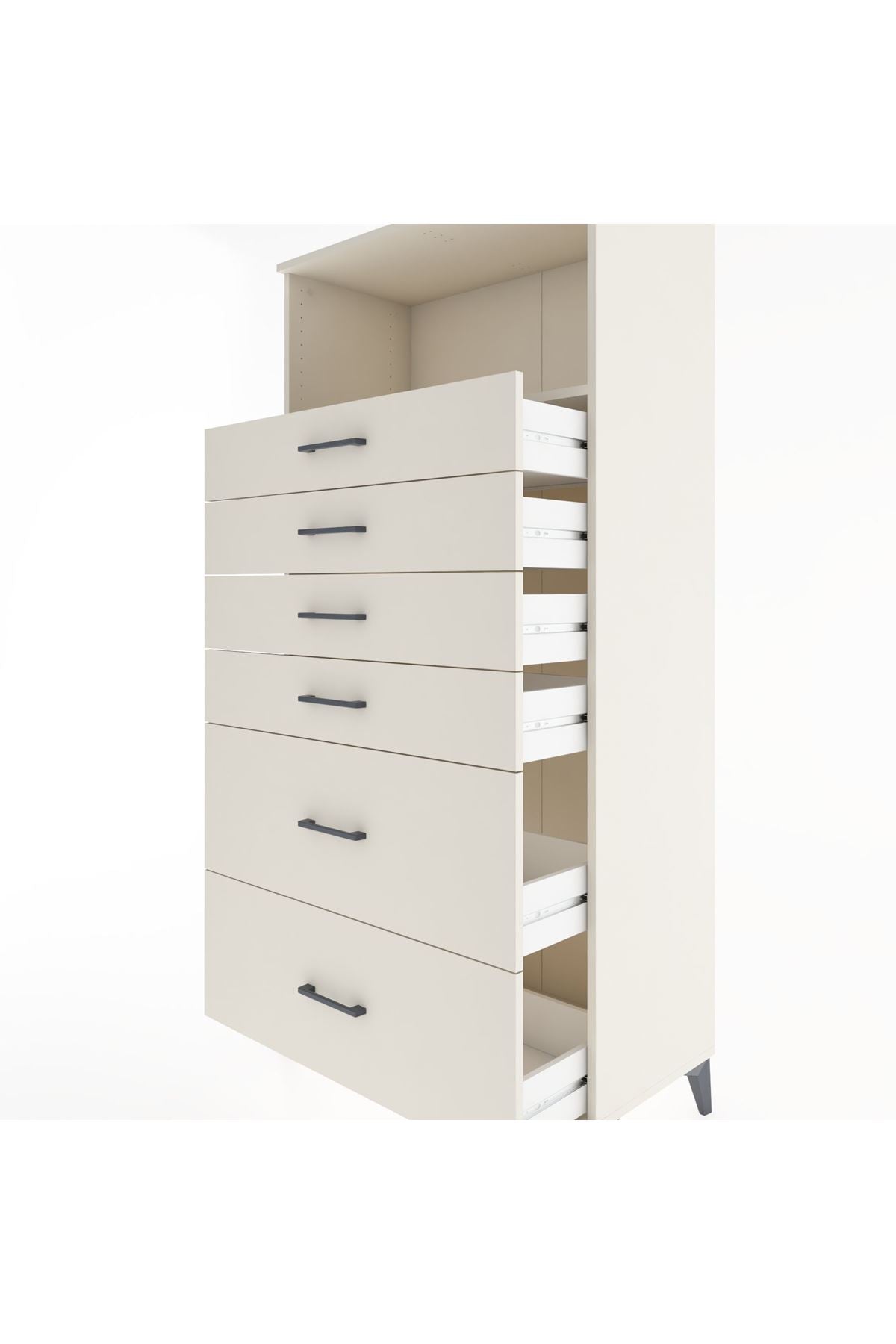 Hyperion Dolap Tek Raflı 6 Çekmeceli 88x44x182 - S57M045V1B
