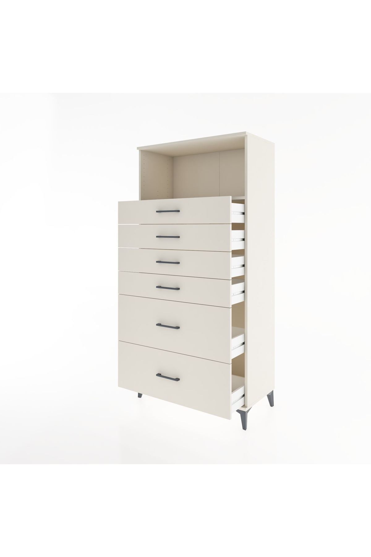 Hyperion Dolap Tek Raflı 6 Çekmeceli 88x44x182 - S57M045V1B