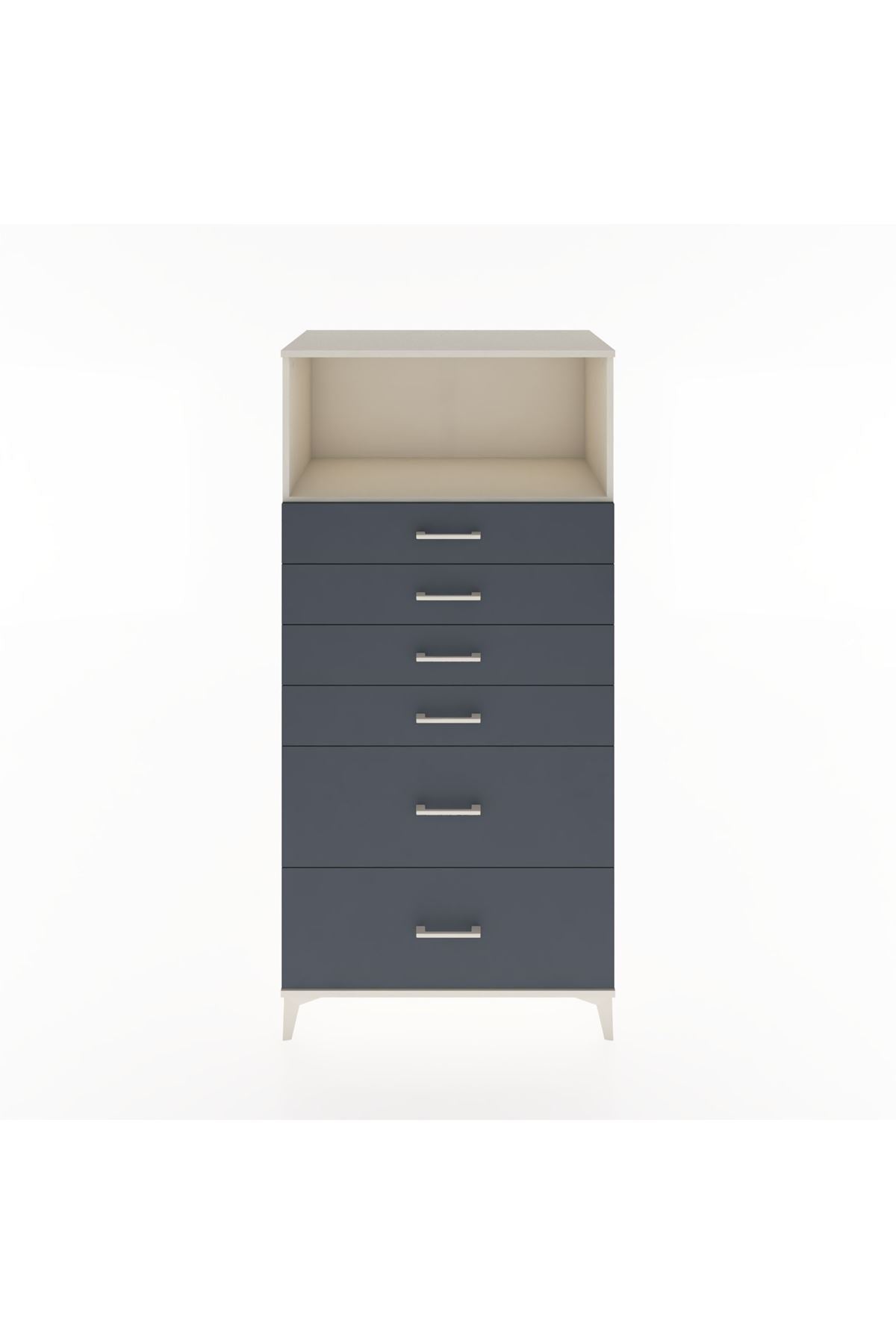 Hyperion Dolap Tek Raflı 6 Çekmeceli 88x44x182 - S57M045V2B