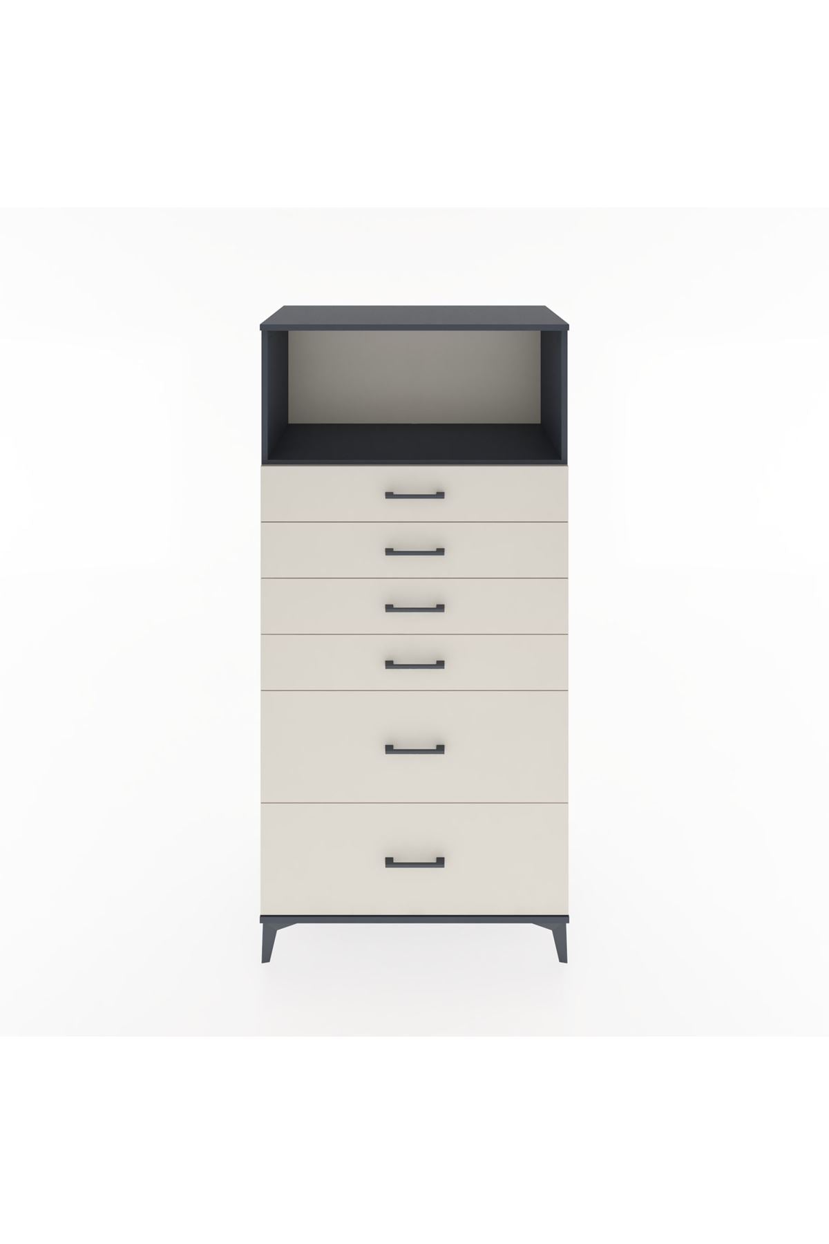 Hyperion Dolap Tek Raflı 6 Çekmeceli 88x44x182 - S57M045V4B