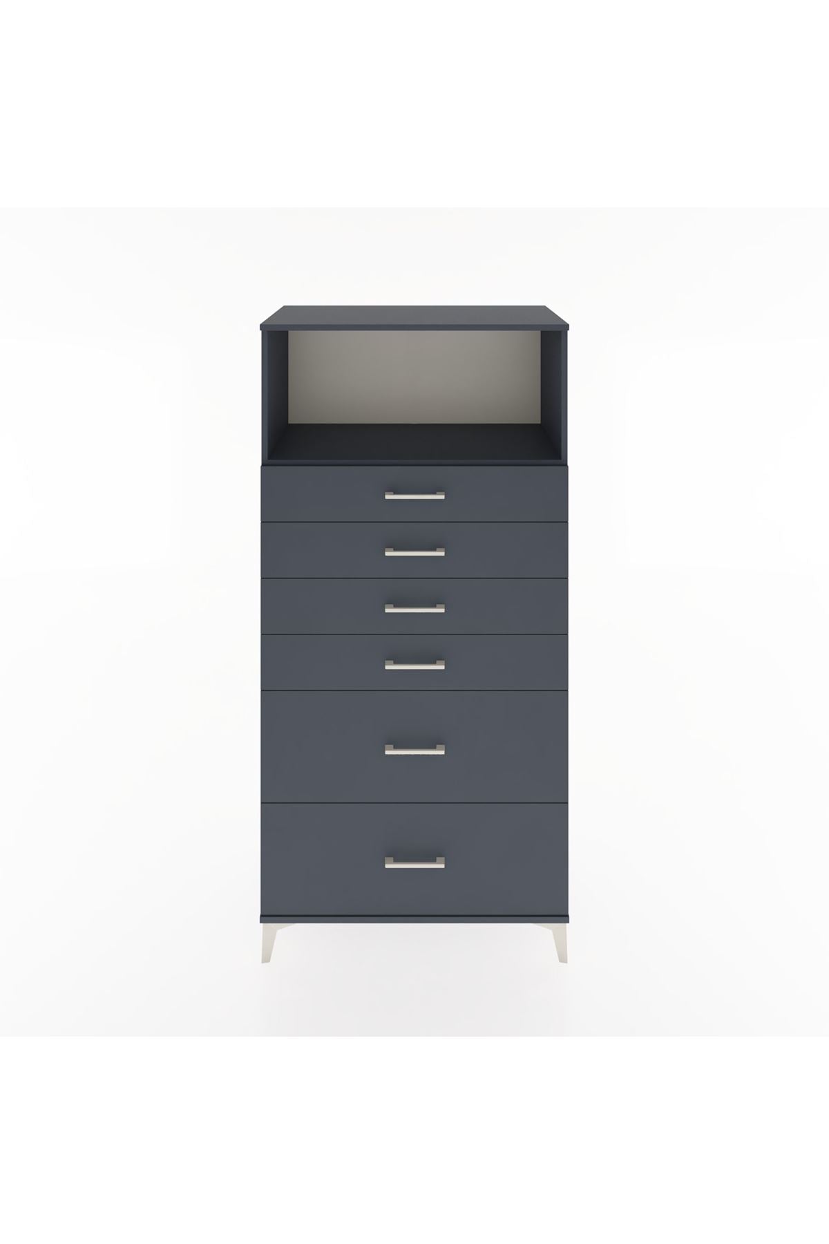 Hyperion Dolap Tek Raflı 6 Çekmeceli 88x44x182 - S57M045V5B