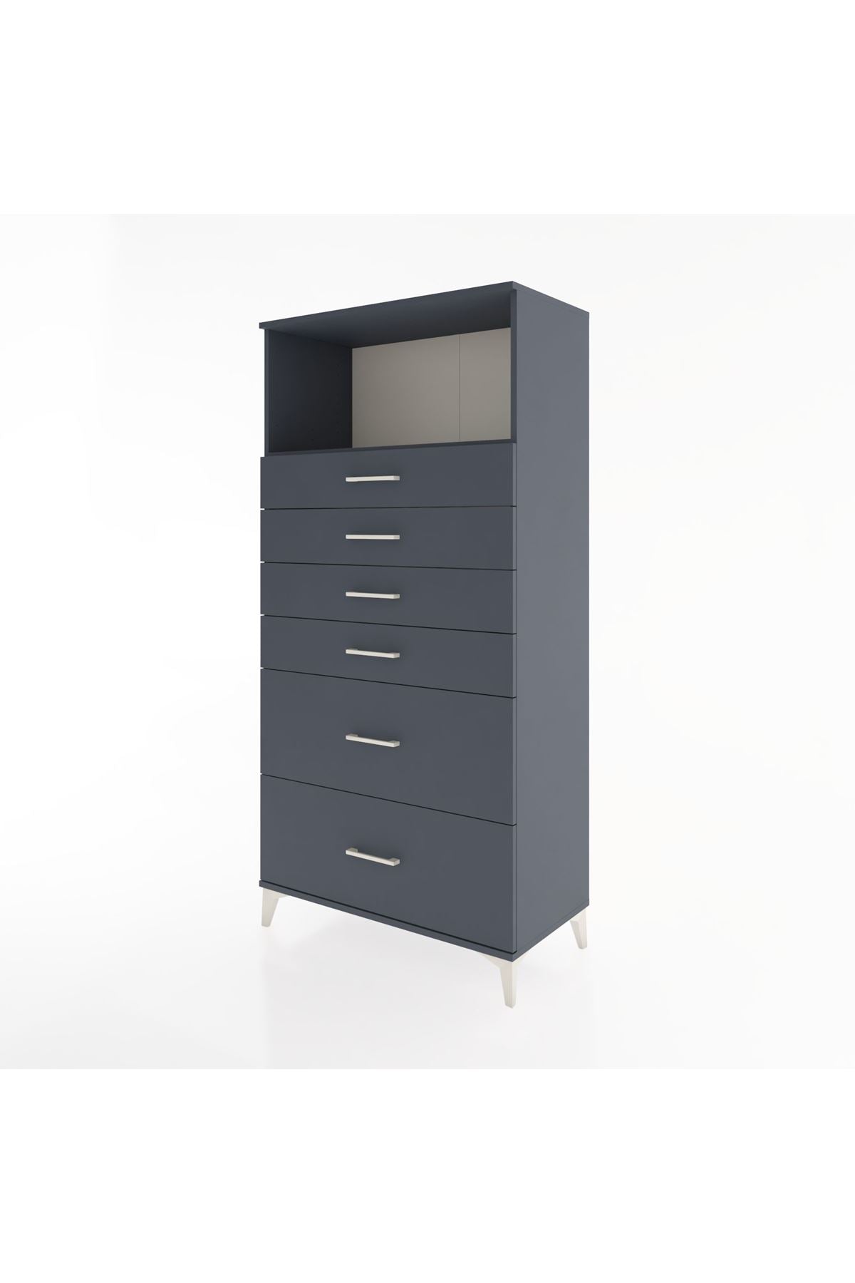 Hyperion Dolap Tek Raflı 6 Çekmeceli 88x44x182 - S57M045V5B