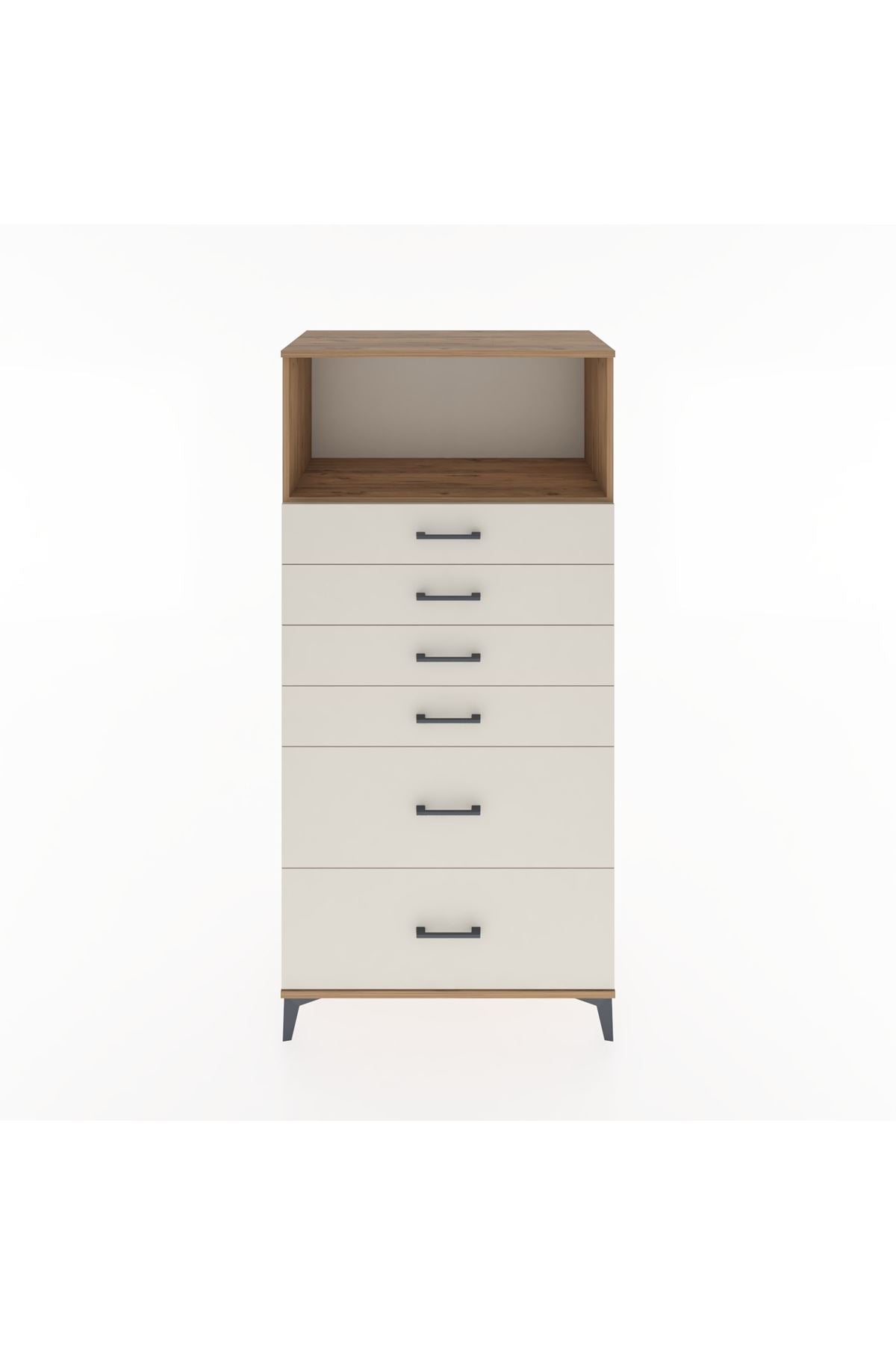 Hyperion Dolap Tek Raflı 6 Çekmeceli 88x44x182 - S57M045V7B