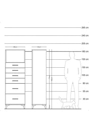 Hyperion Dolap Tek Raflı 6 Çekmeceli 88x44x182 - S57M045V7B