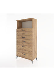 Hyperion Dolap Tek Raflı 6 Çekmeceli 88x44x182 - S57M045V9B