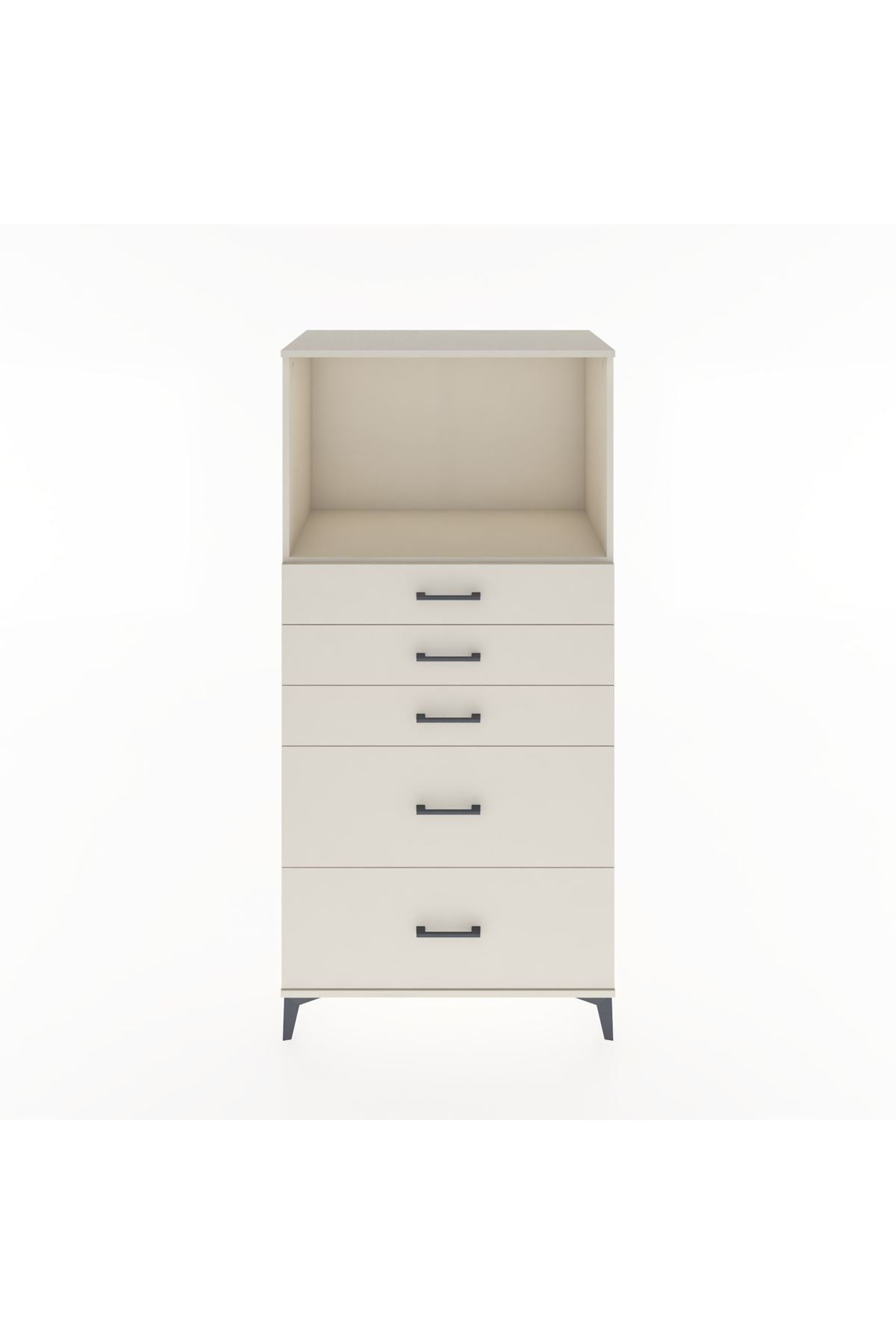 Hyperion Dolap Tek Raflı 5 Çekmeceli 88x44x182 - S57M046V1B