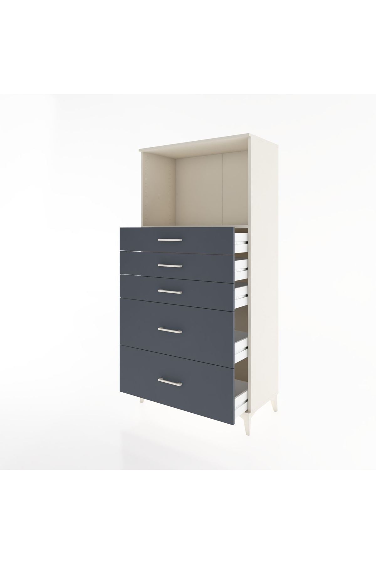 Hyperion Dolap Tek Raflı 5 Çekmeceli 88x44x182 - S57M046V2B