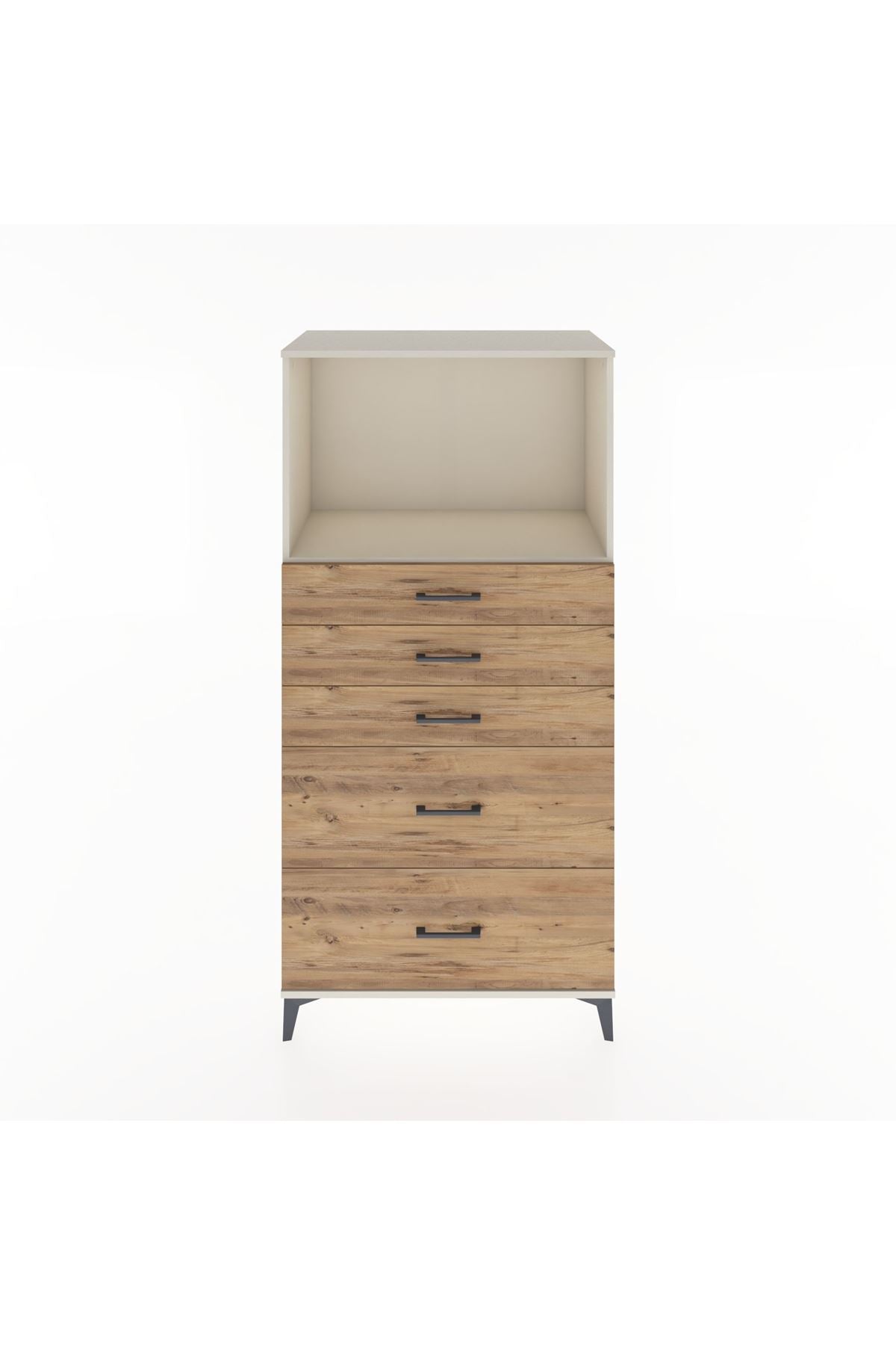 Hyperion Dolap Tek Raflı 5 Çekmeceli 88x44x182 - S57M046V3B
