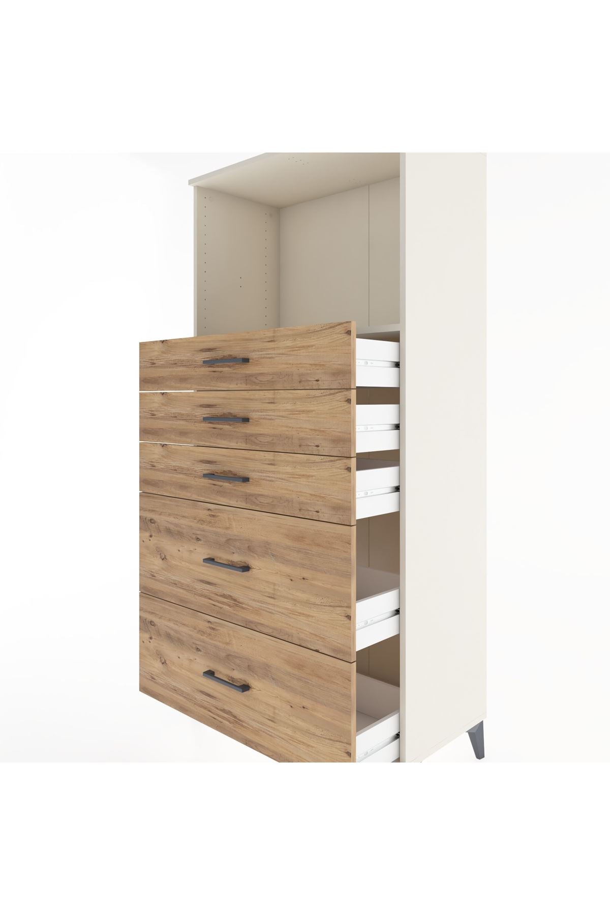 Hyperion Dolap Tek Raflı 5 Çekmeceli 88x44x182 - S57M046V3B