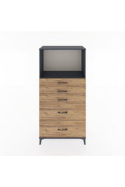 Hyperion Dolap Tek Raflı 5 Çekmeceli 88x44x182 - S57M046V6B