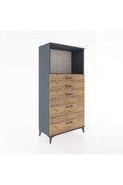 Hyperion Dolap Tek Raflı 5 Çekmeceli 88x44x182 - S57M046V6B