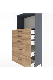 Hyperion Dolap Tek Raflı 5 Çekmeceli 88x44x182 - S57M046V6B