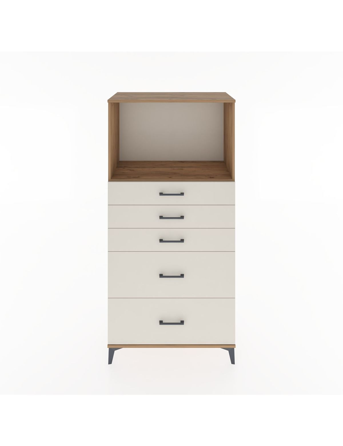 Hyperion Dolap Tek Raflı 5 Çekmeceli 88x44x182 - S57M046V7B