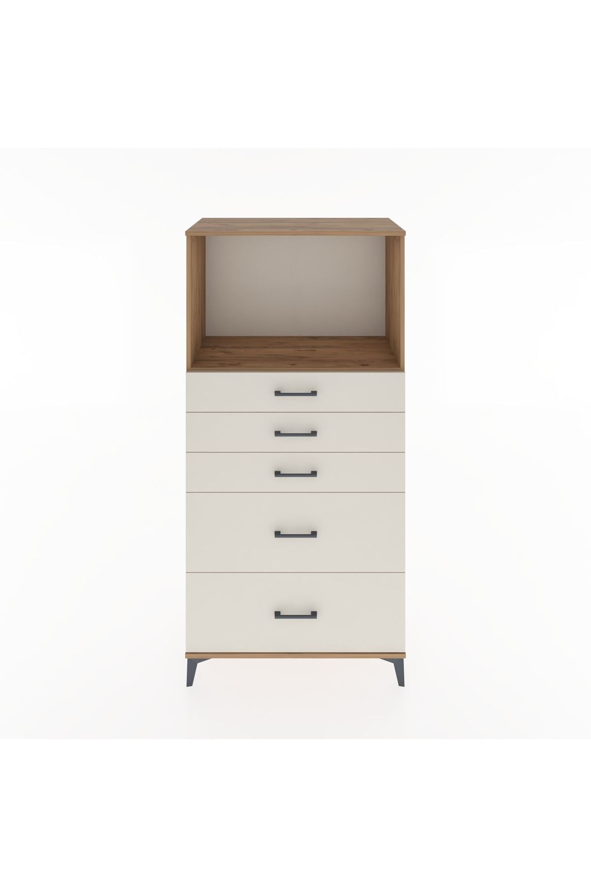Hyperion Dolap Tek Raflı 5 Çekmeceli 88x44x182 - S57M046V7B