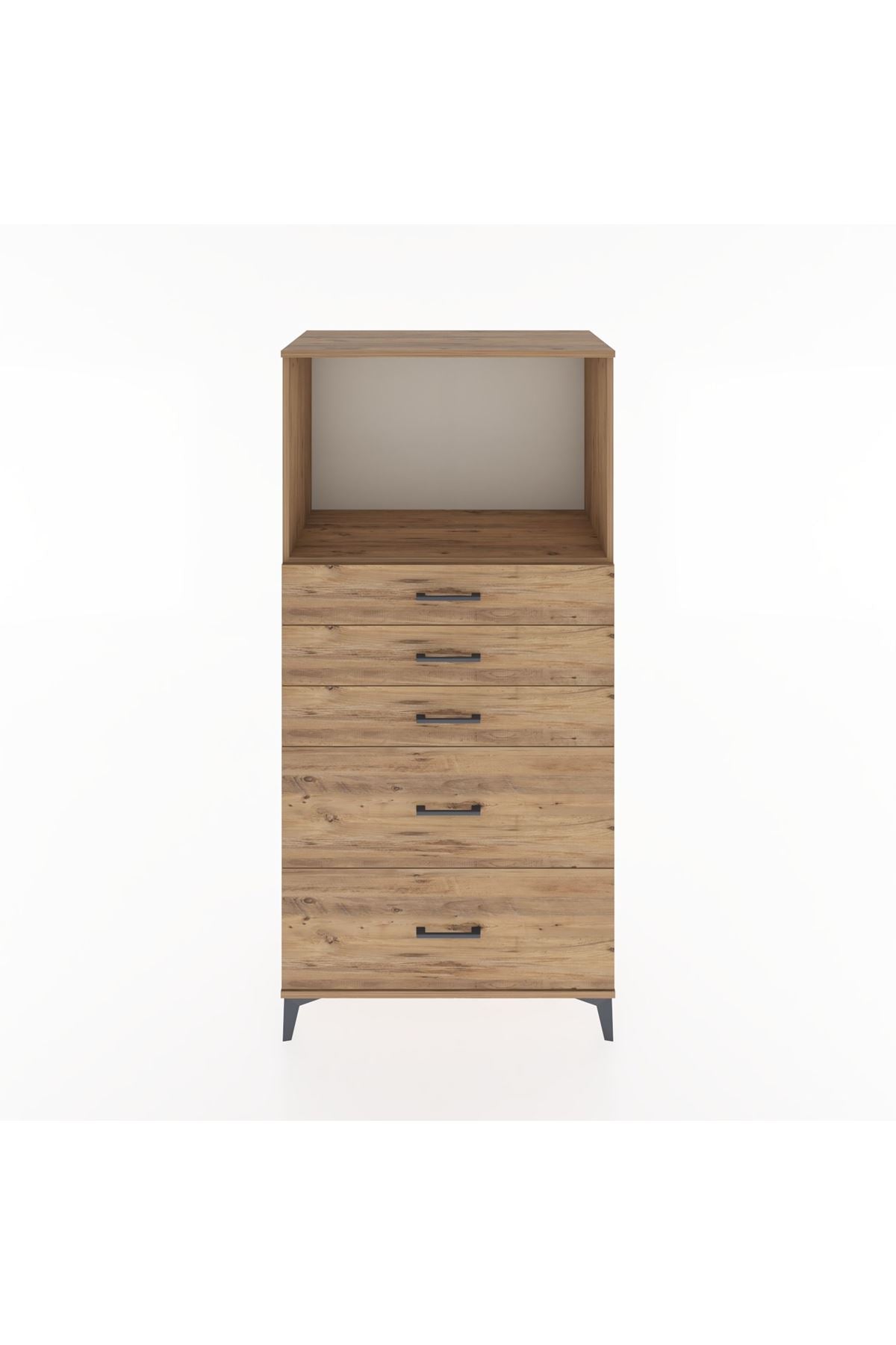 Hyperion Dolap Tek Raflı 5 Çekmeceli 88x44x182 - S57M046V9B