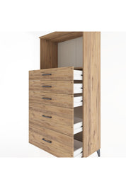Hyperion Dolap Tek Raflı 5 Çekmeceli 88x44x182 - S57M046V9B