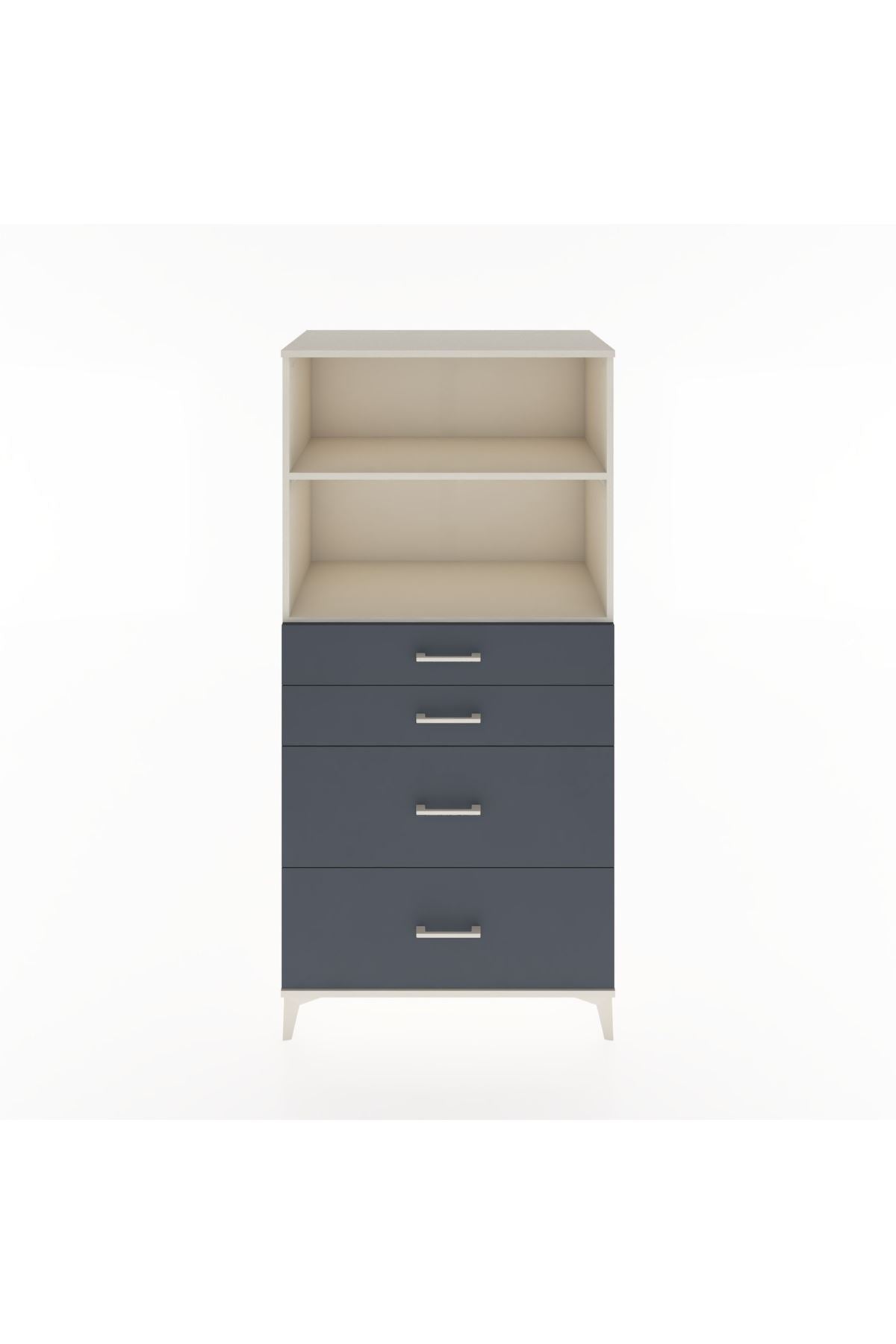 Hyperion Dolap 2 Raflı 4 Çekmeceli 88x44x182 Aytaşı-Antrasit