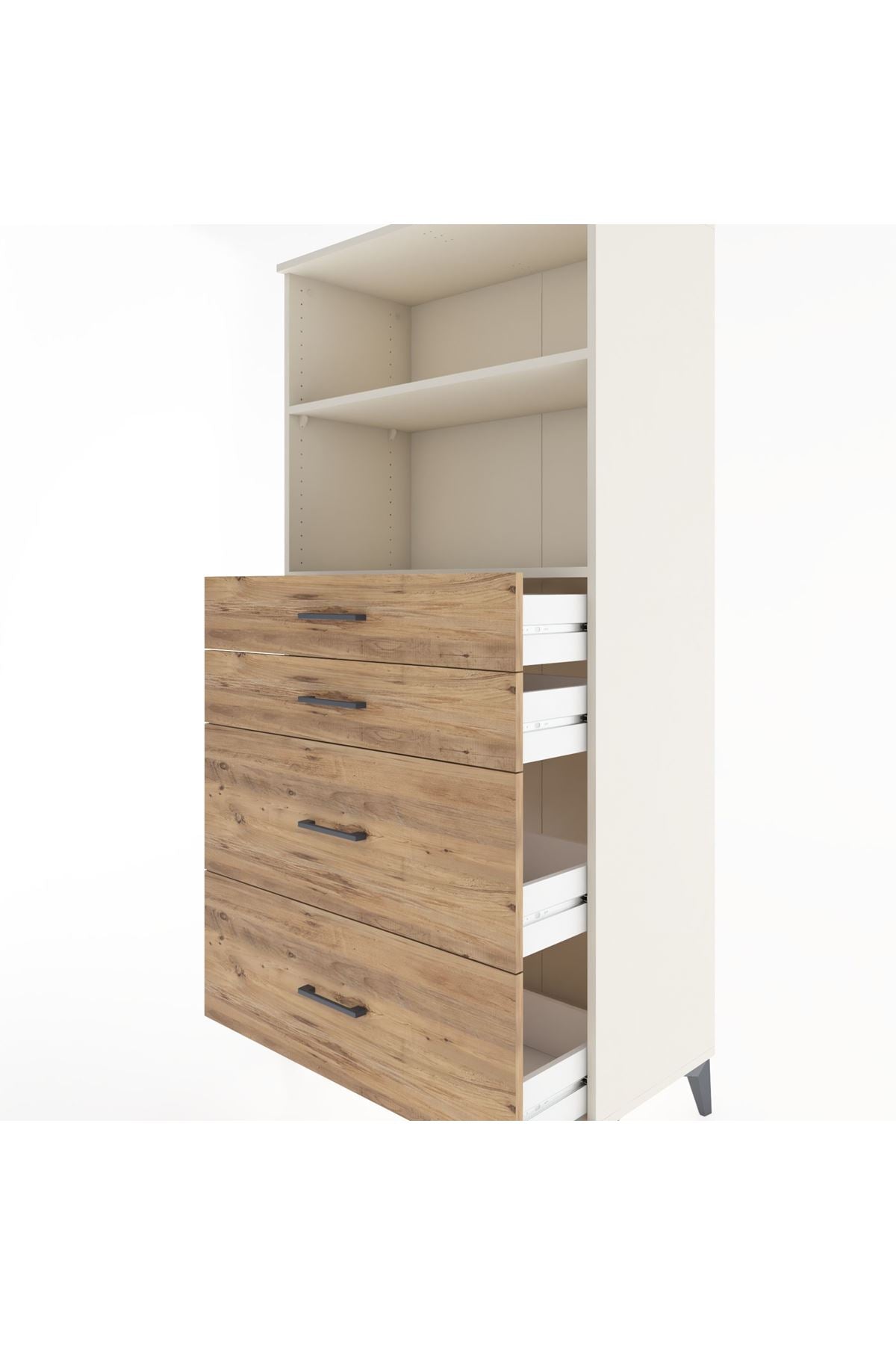 Hyperion Dolap 2 Raflı 4 Çekmeceli 88x44x182 Aytaşı-Çam