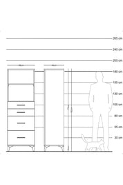 Hyperion Dolap 2 Raflı 4 Çekmeceli 88x44x182 Aytaşı-Çam