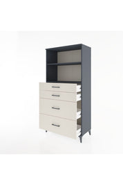Hyperion Dolap 2 Raflı 4 Çekmeceli 88x44x182 Antrasit-Aytaşı