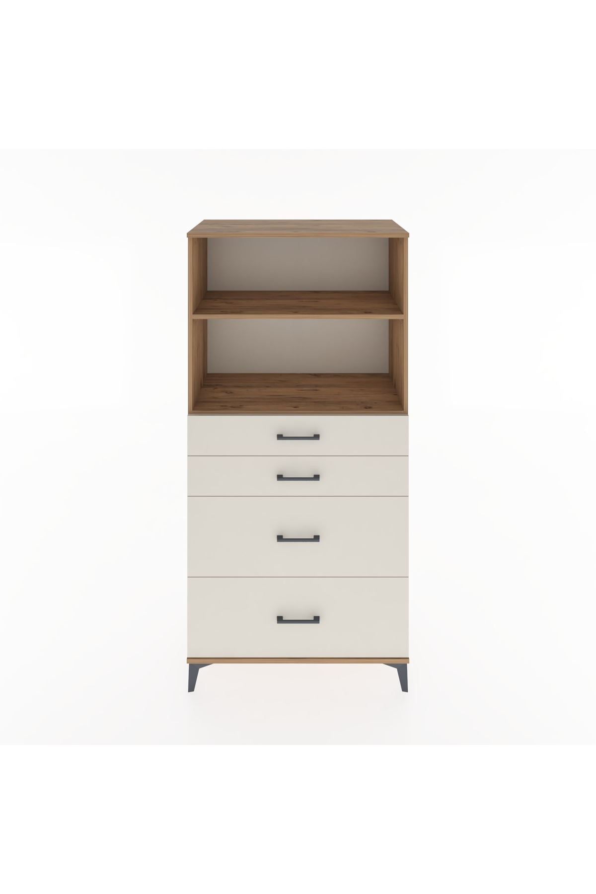 Hyperion Dolap 2 Raflı 4 Çekmeceli 88x44x182 Çam-Aytaşı