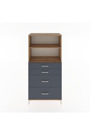 Hyperion Dolap 2 Raflı 4 Çekmeceli 88x44x182 Çam-Antrasit