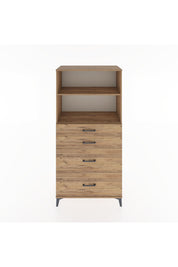 Hyperion Dolap 2 Raflı 4 Çekmeceli 88x44x182 Çam-Çam