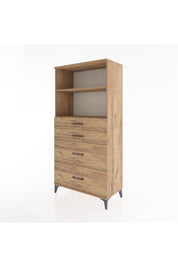 Hyperion Dolap 2 Raflı 4 Çekmeceli 88x44x182 Çam-Çam