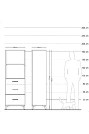 Hyperion Dolap 2 Raflı 3 Çekmeceli 88x44x182 Aytaşı-Aytaşı