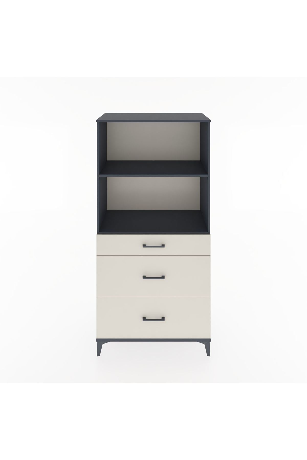 Hyperion Dolap 2 Raflı 3 Çekmeceli 88x44x182 Antrasit-Aytaşı