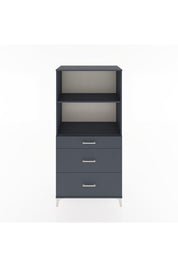 Hyperion Dolap 2 Raflı 3 Çekmeceli 88x44x182 Antrasit-Antrasit