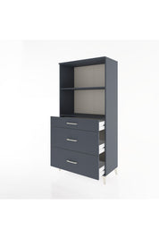 Hyperion Dolap 2 Raflı 3 Çekmeceli 88x44x182 Antrasit-Antrasit