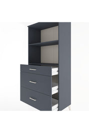 Hyperion Dolap 2 Raflı 3 Çekmeceli 88x44x182 Antrasit-Antrasit