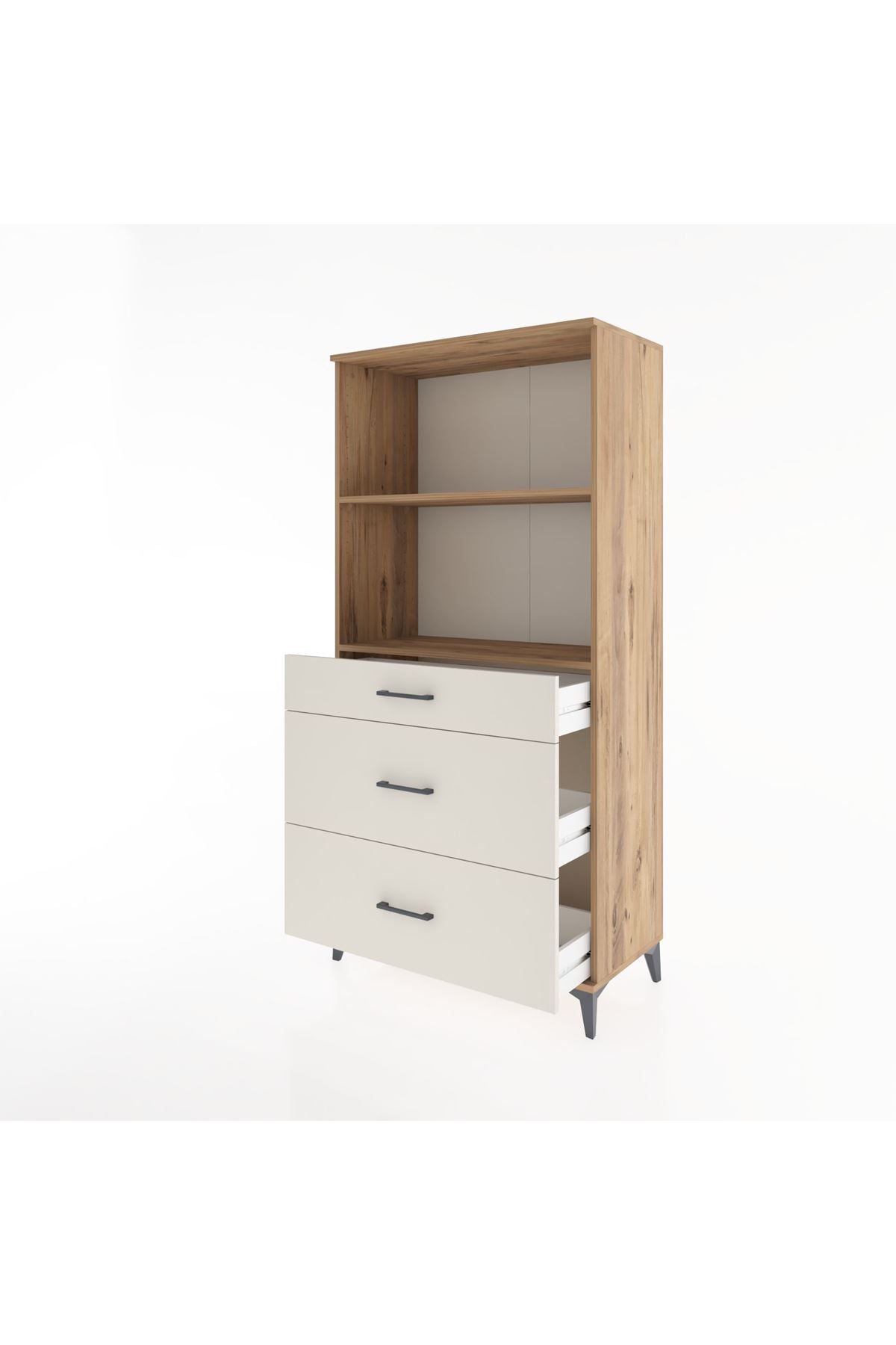 Hyperion Dolap 2 Raflı 3 Çekmeceli 88x44x182 Çam-Aytaşı