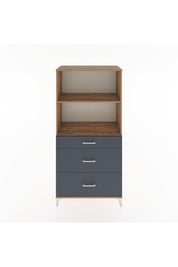 Hyperion Dolap 2 Raflı 3 Çekmeceli 88x44x182 Çam-Antrasit