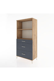 Hyperion Dolap 2 Raflı 3 Çekmeceli 88x44x182 Çam-Antrasit