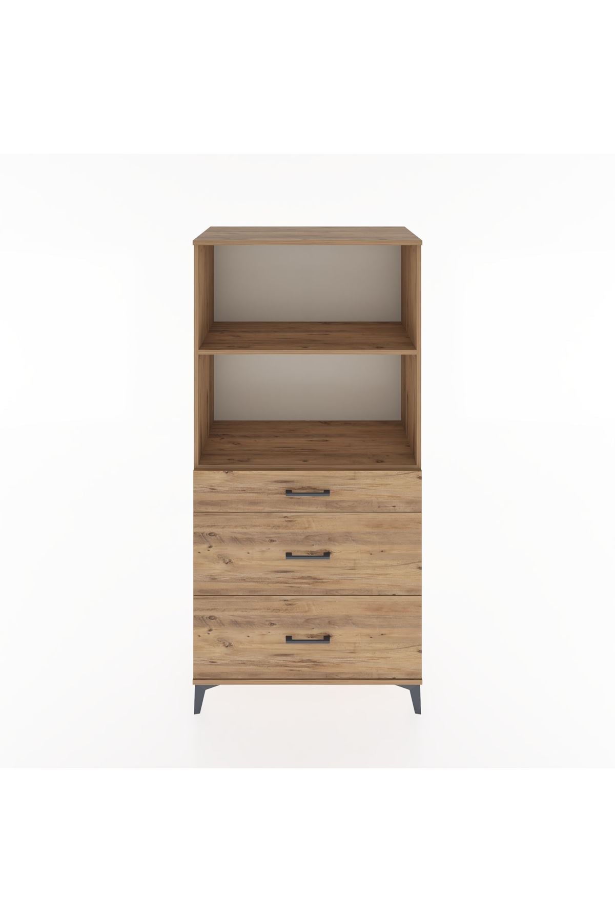 Hyperion Dolap 2 Raflı 3 Çekmeceli 88x44x182 Çam-Çam